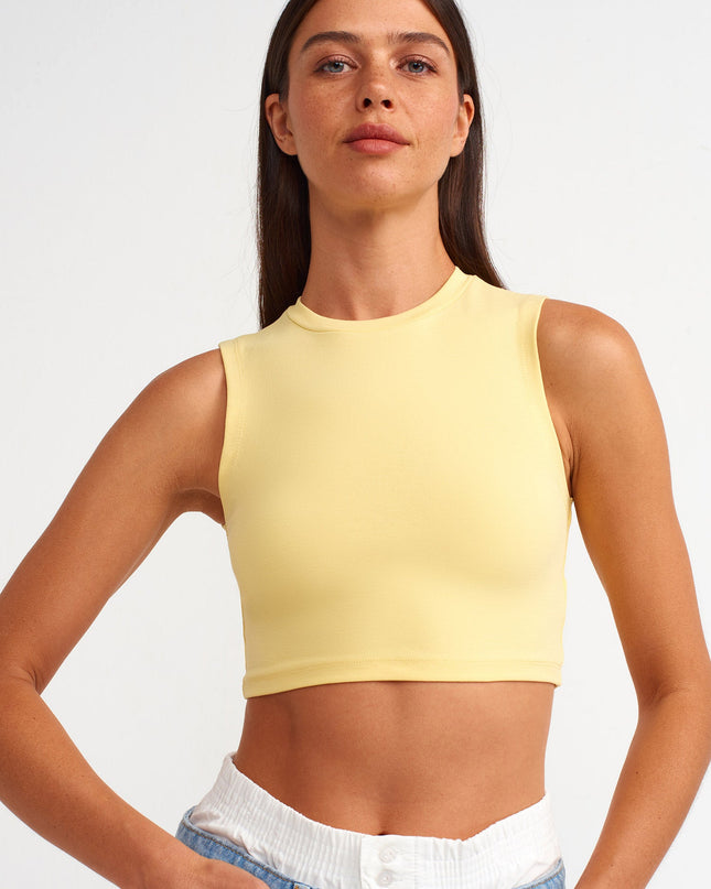 30125 Crop Top-Sarı