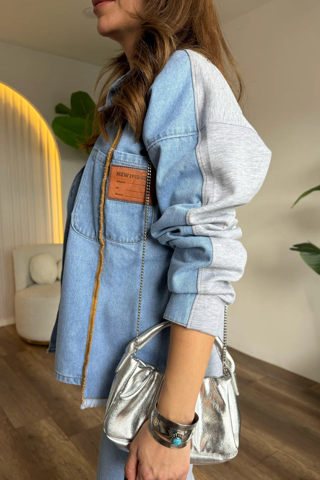 Solena Denim Suit Detail at the Front