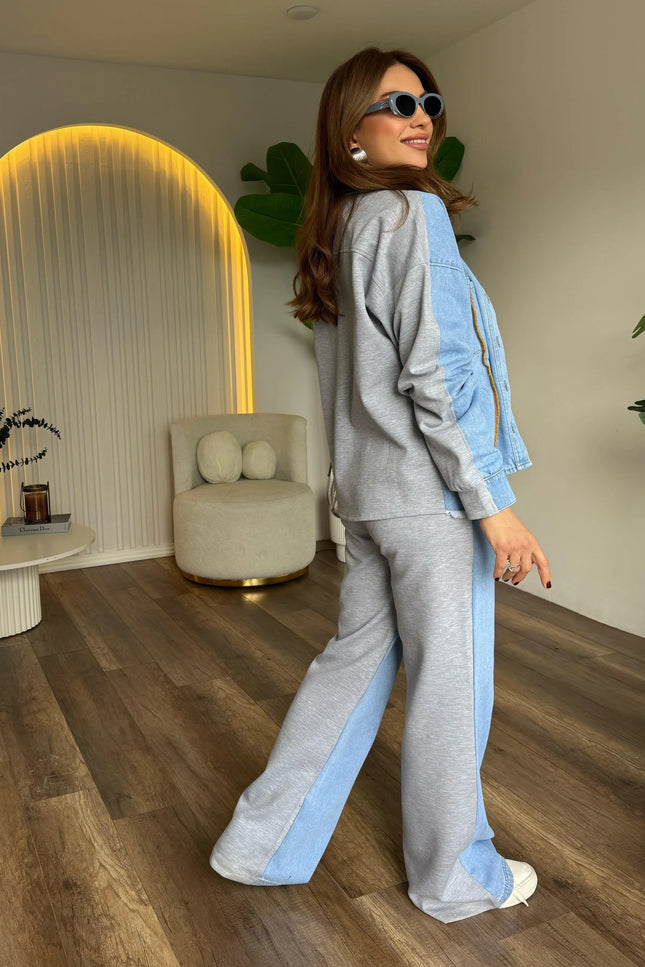 Solena Denim Suit Detail at the Front