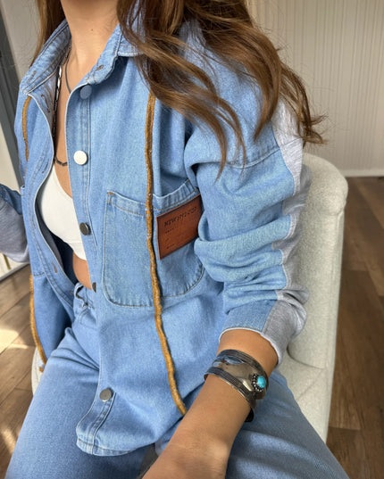 Solena Denim Suit Detail at the Front