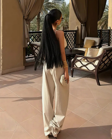 Sandy Off-White Bustier and Pants Set