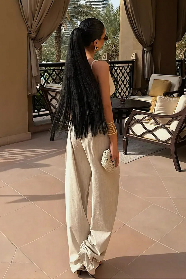 Sandy Off-White Bustier and Pants Set