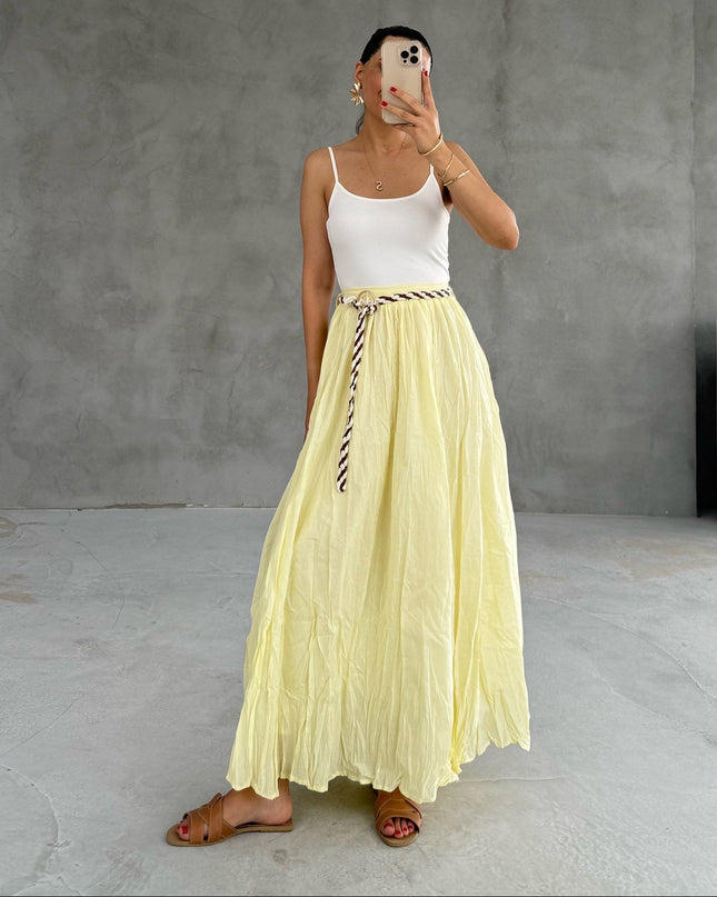 Camila Long Belted Skirt