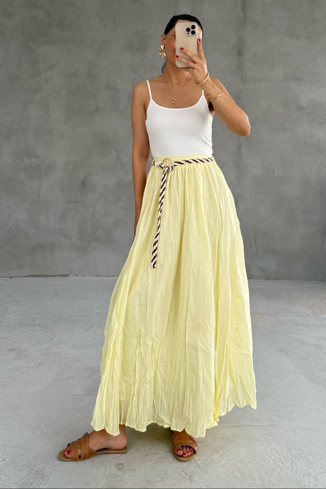 Camila Long Belted Skirt