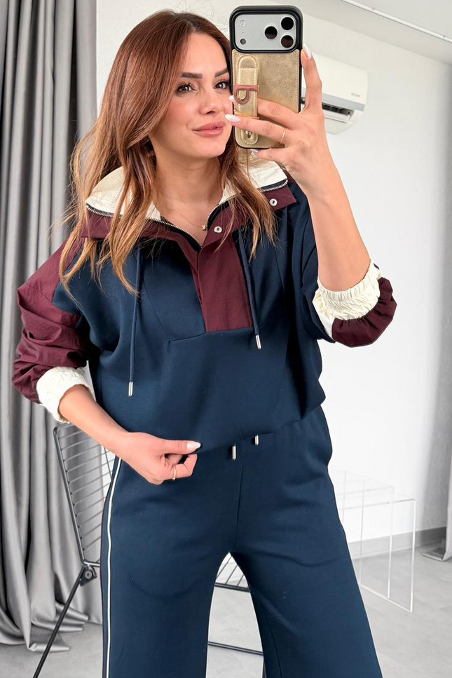 Parachute Detailed Sports Suit - Navy
