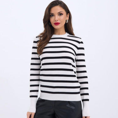 Knitwear striped sweater - Black/Ecru