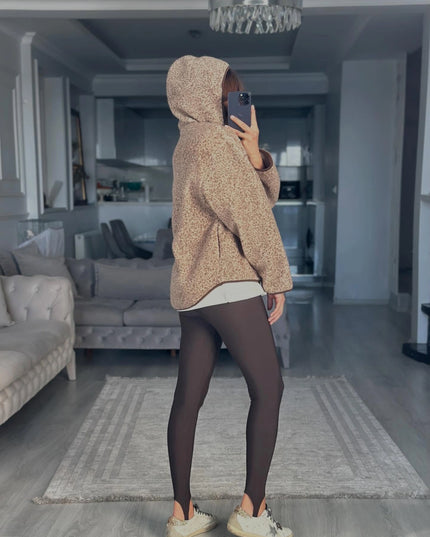 Presy Plush Teddy Hooded Mink Cardigan