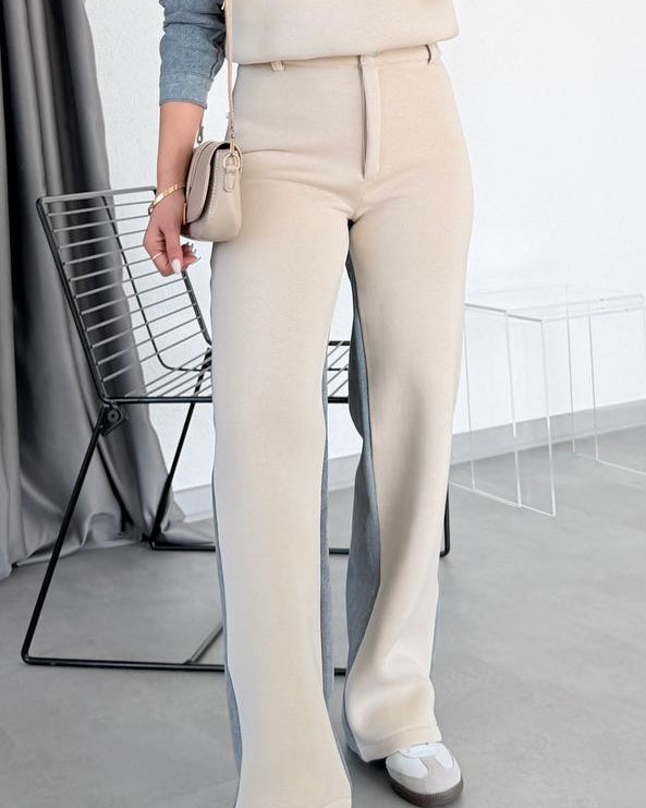 Ruby Set Beige with Denim Detail on the Back