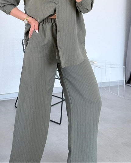 Lucy Striped Shirt and Pants Set