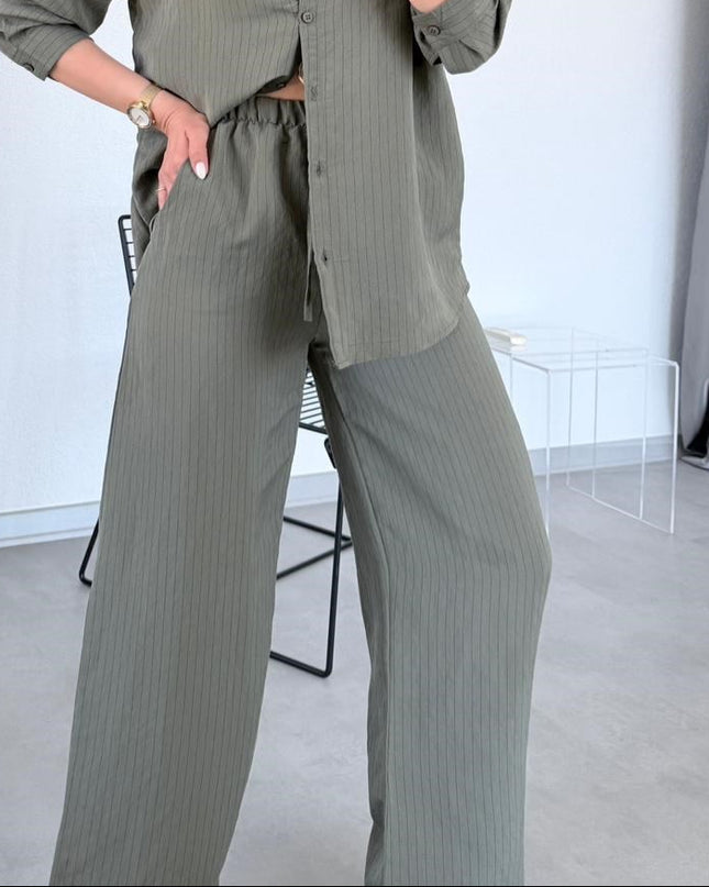 Lucy Striped Shirt and Pants Set