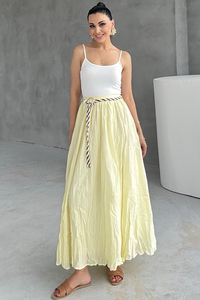 Camila Long Belted Skirt