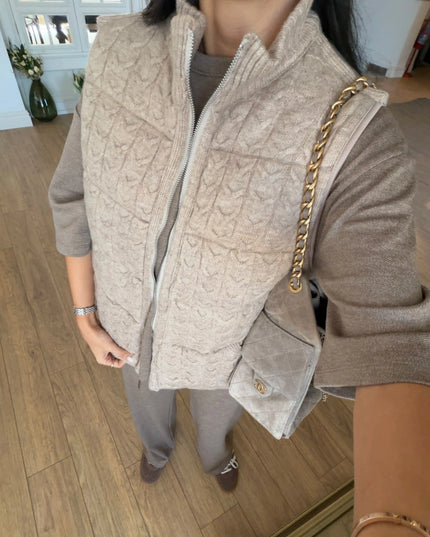 Noxy Reversible Knit Vest - Beige