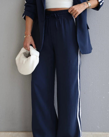 Melissa Striped Detail Blazer and Pants Set