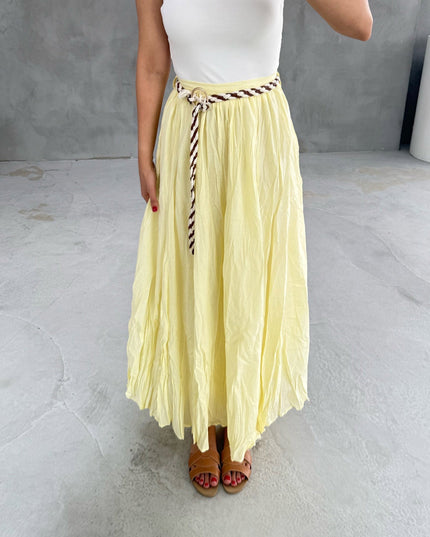 Camila Long Belted Skirt