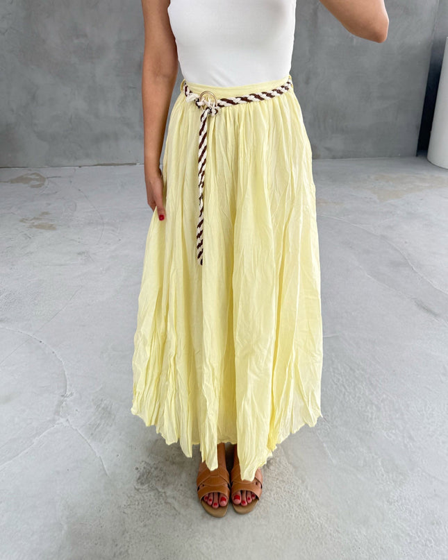 Camila Long Belted Skirt