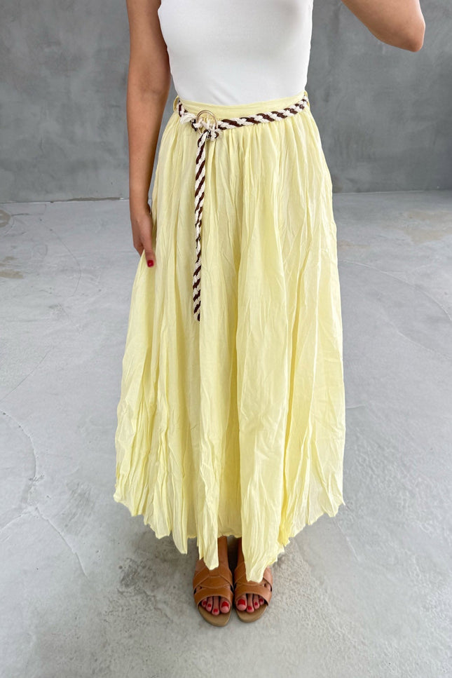 Camila Long Belted Skirt