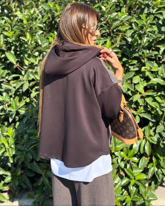 Premium Oysho Model Ribbed Knit Set Brown - Mink