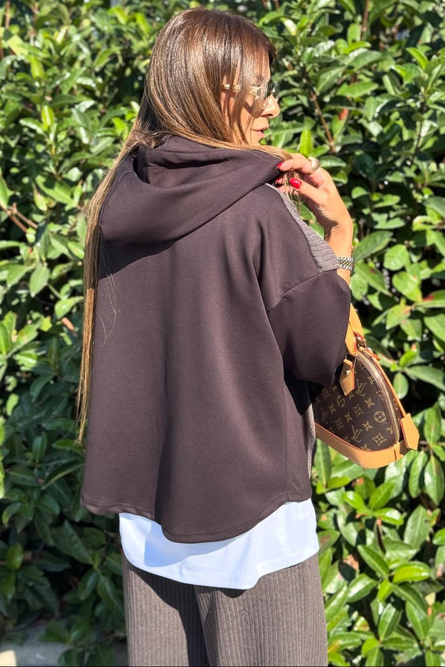 Premium Oysho Model Ribbed Knit Set Brown - Mink