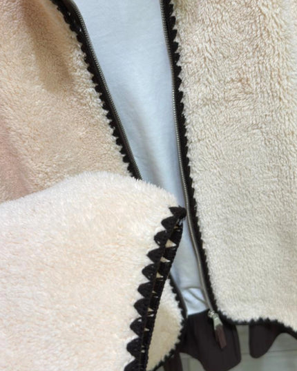 Presy Brown Striped Plush Coat
