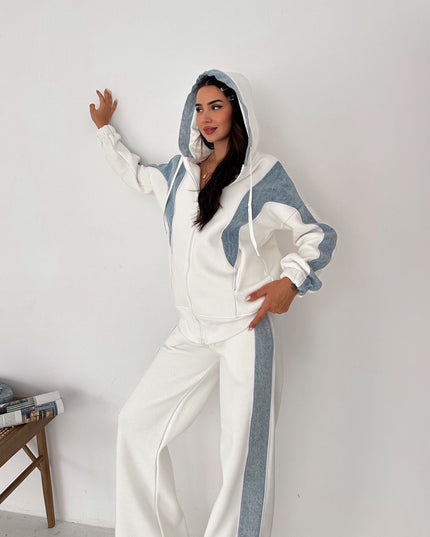 Rebecca Denim Tracksuit White