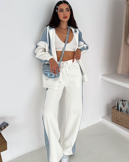 Rebecca Denim Tracksuit White