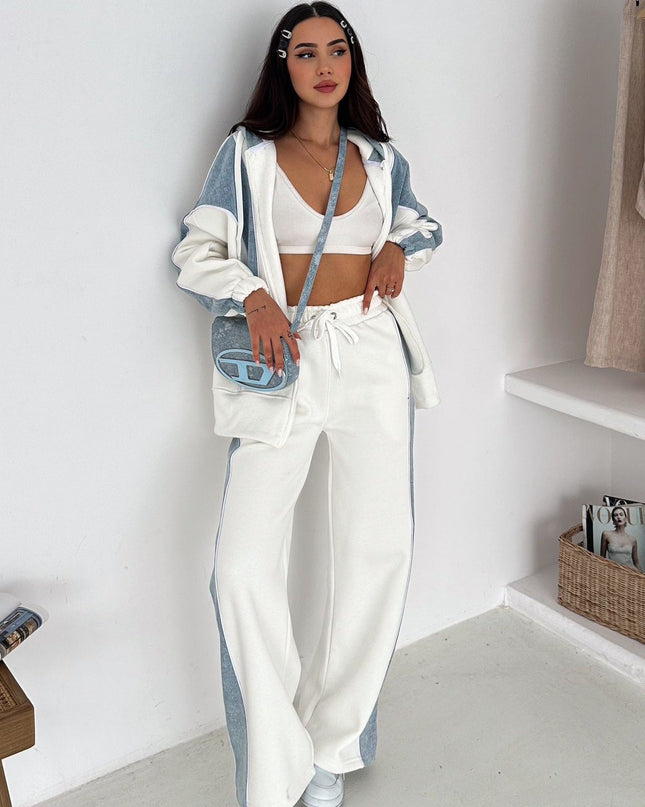 Rebecca Denim Tracksuit White