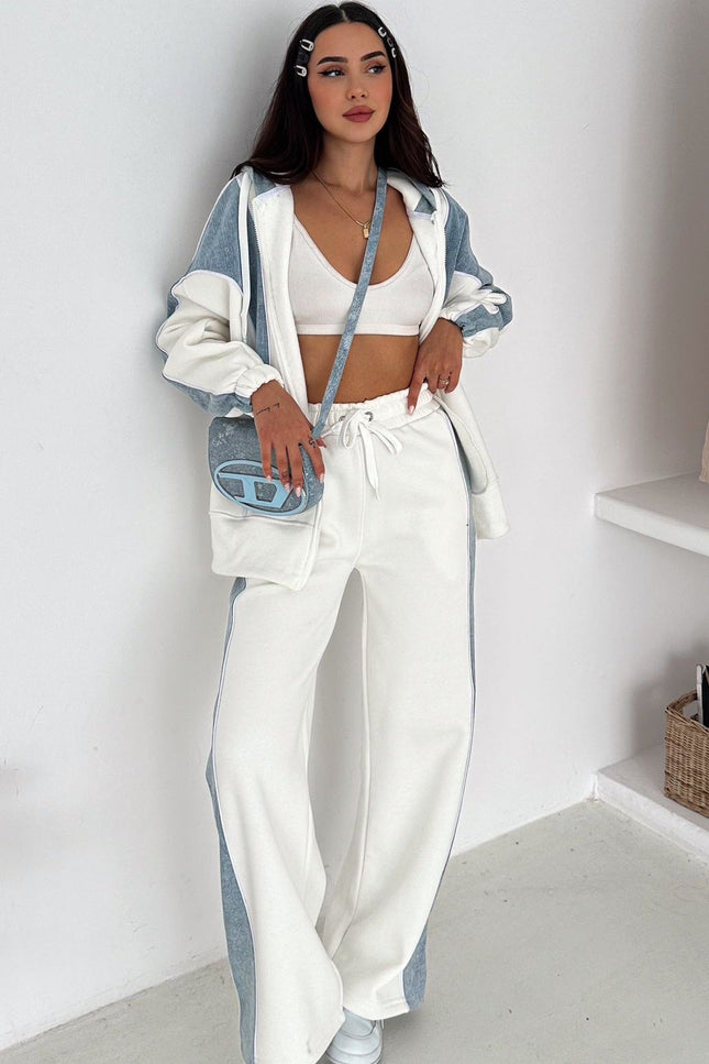 Rebecca Denim Tracksuit White