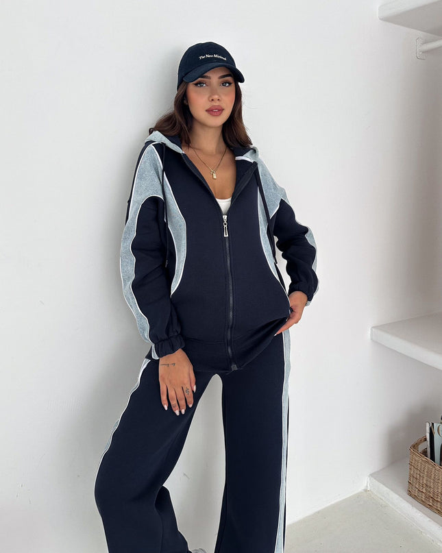 Rebecca Denim Tracksuit Navy