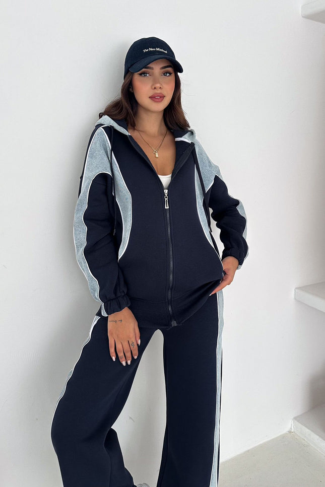 Rebecca Denim Tracksuit Navy