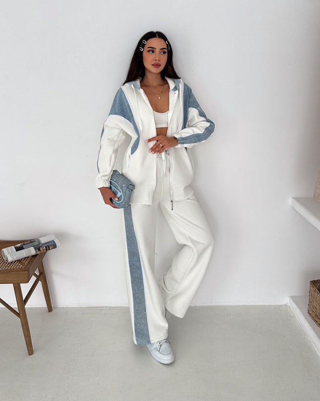 Rebecca Denim Tracksuit White