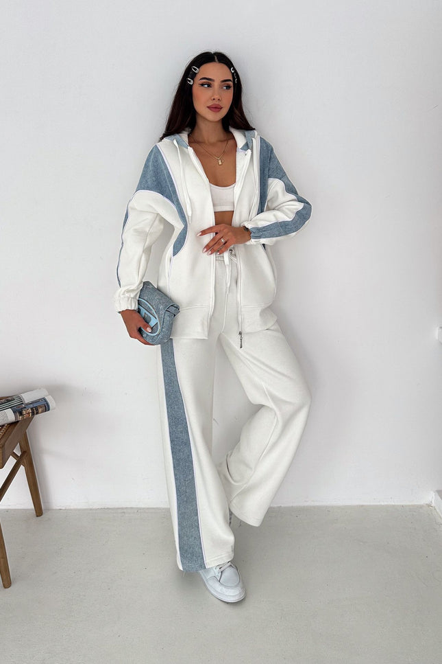 Rebecca Denim Tracksuit White