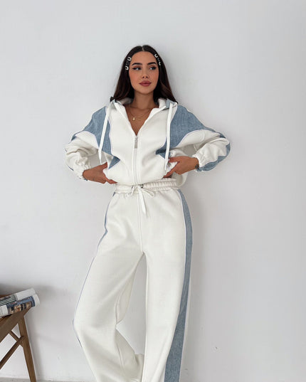 Rebecca Denim Tracksuit White