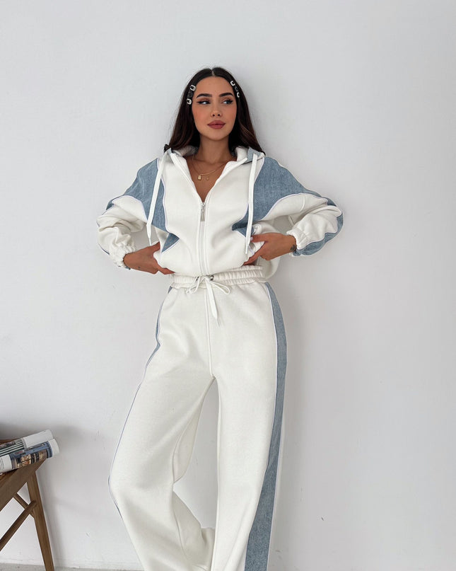 Rebecca Denim Tracksuit White