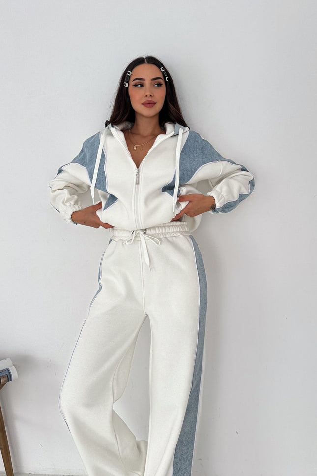 Rebecca Denim Tracksuit White