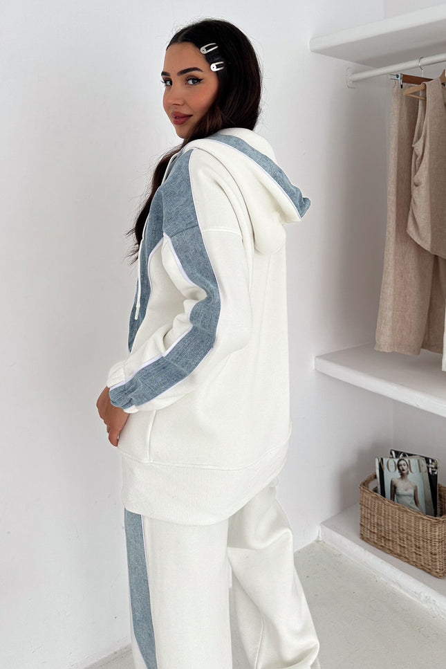 Rebecca Denim Tracksuit White