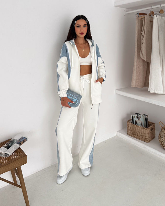 Rebecca Denim Tracksuit White