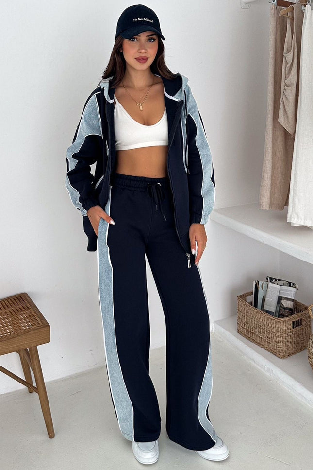 Rebecca Denim Tracksuit Navy