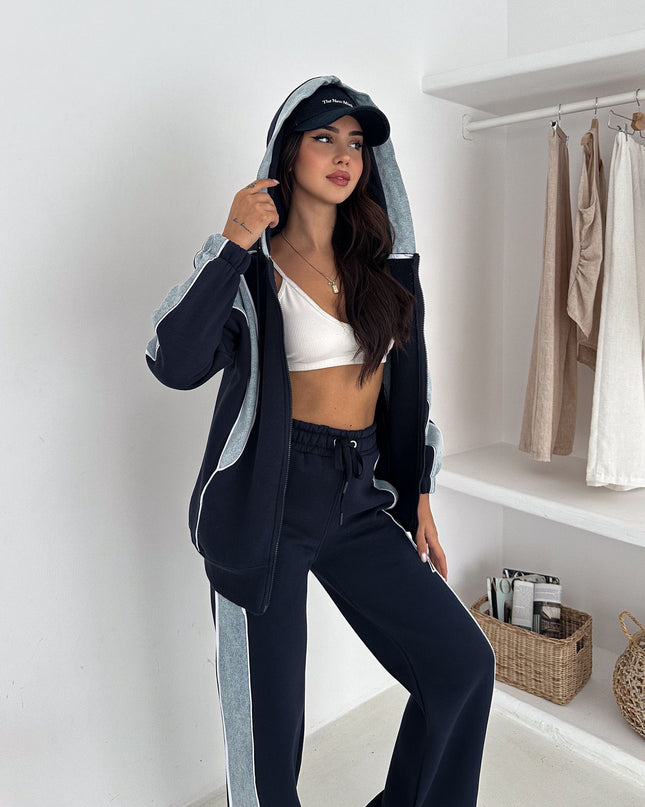 Rebecca Denim Tracksuit Navy
