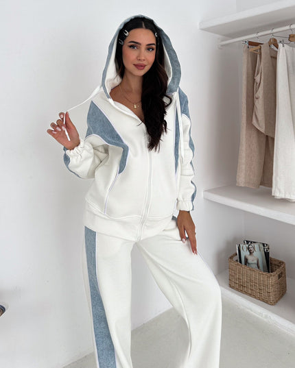 Rebecca Denim Tracksuit White
