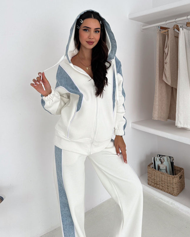 Rebecca Denim Tracksuit White