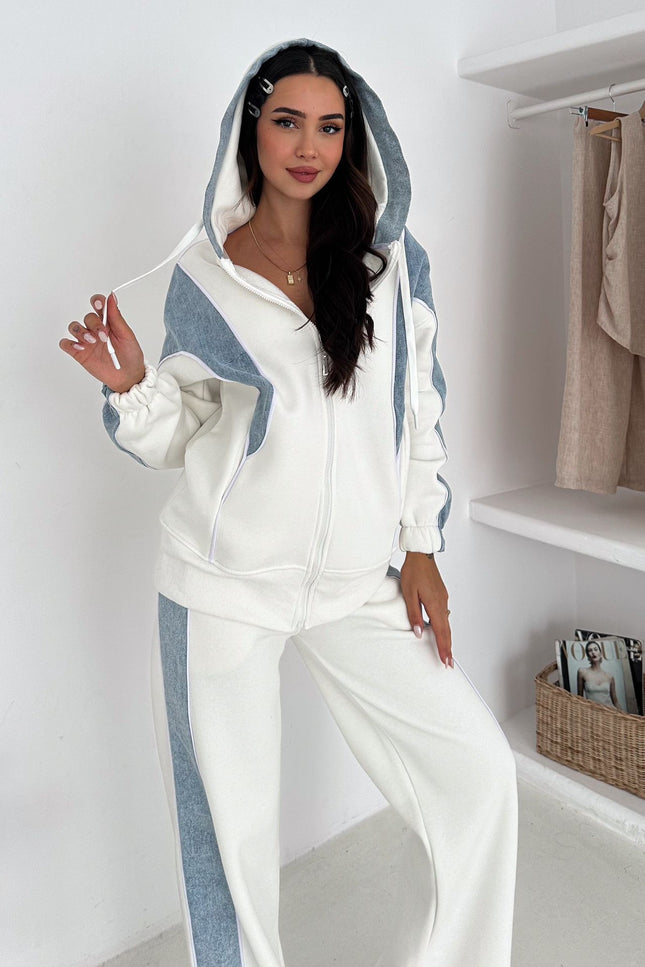 Rebecca Denim Tracksuit White