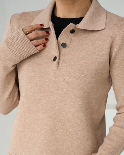 Polo Neck 3 Button Sweater