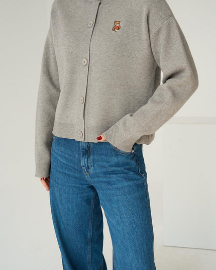 Crew Neck 5 Button Cardigan