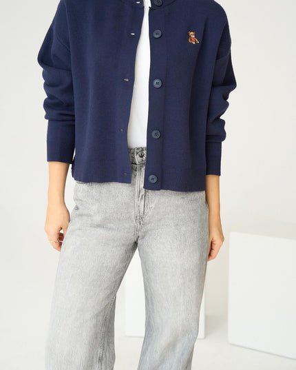 Crew Neck 5 Button Cardigan