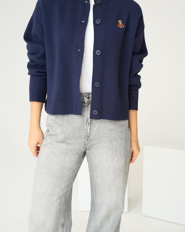 Crew Neck 5 Button Cardigan