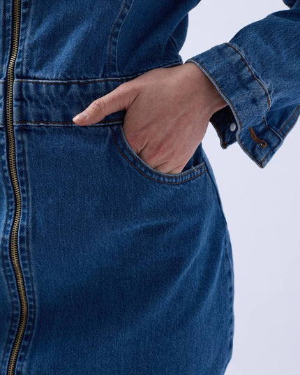 Zipper Denim Dress
