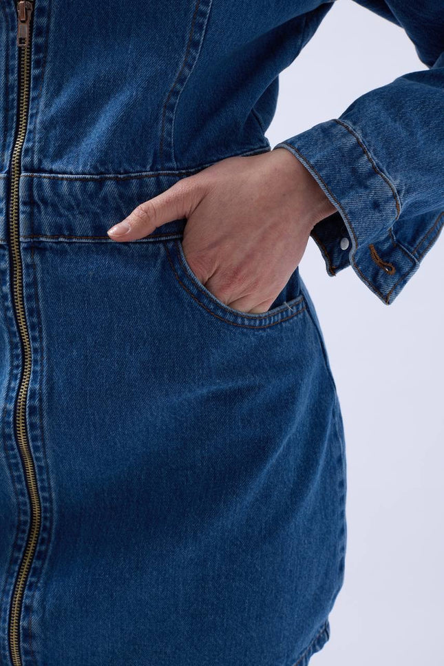 Zipper Denim Dress