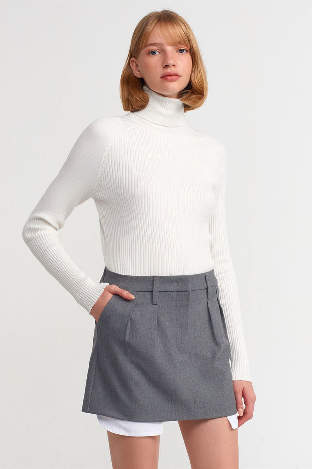 Dilvin Grey Mini Skirt