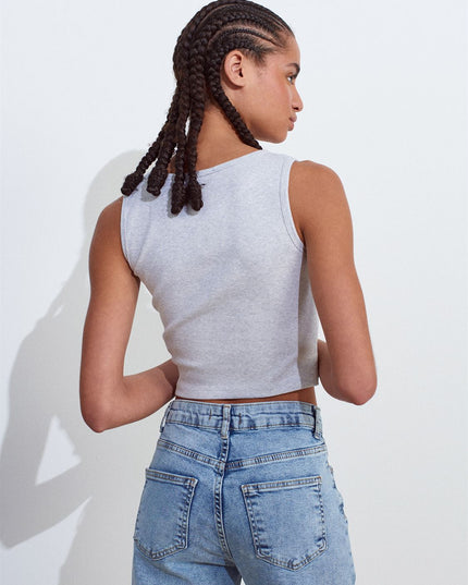 Buttoned Square Collar