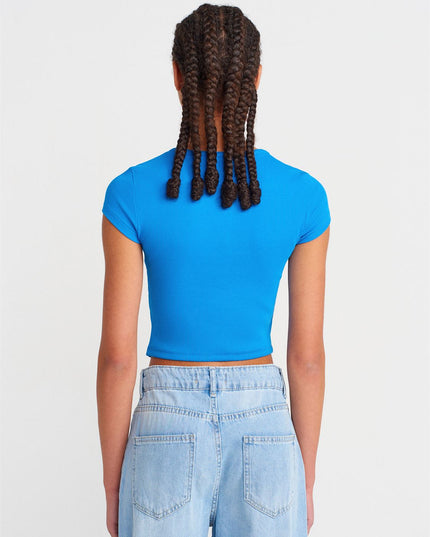 Short Sleeve Top With Snaps